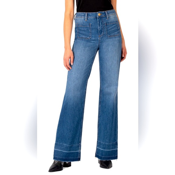 Kut from the Kloth // Goldie Patch Pocket High Waist Super Flare Jeans - Picture 1 of 6